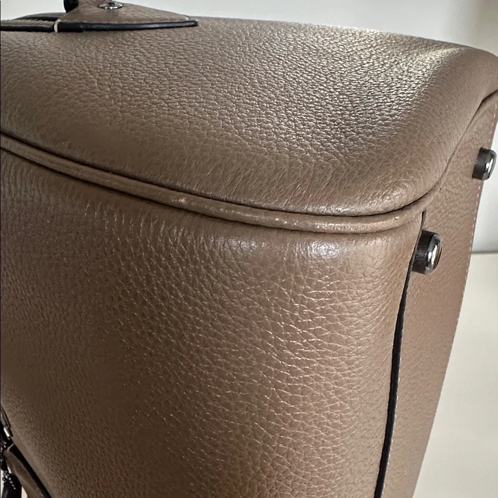 Coach Rowan Large Leather Satchel in Dark Stone CV960 - Picture 8 of 16